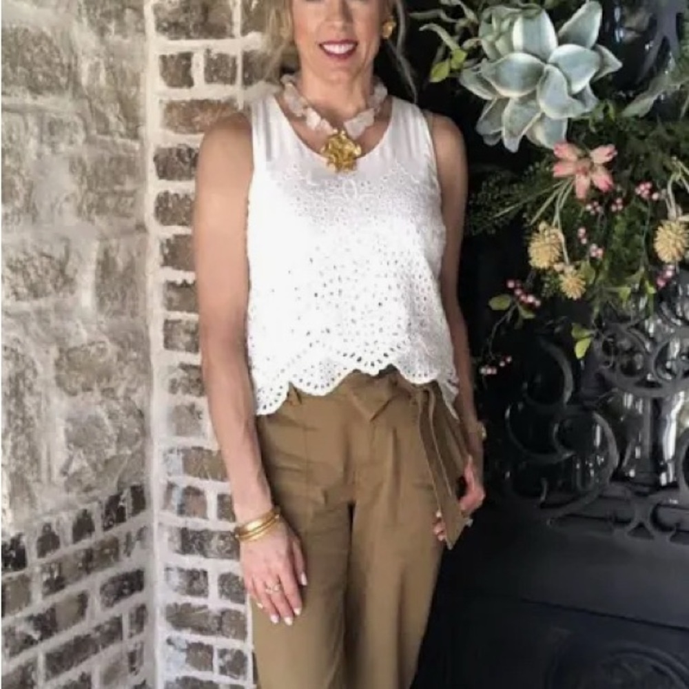 CAbi White Eyelet Tank Top - Picture 8 of 8